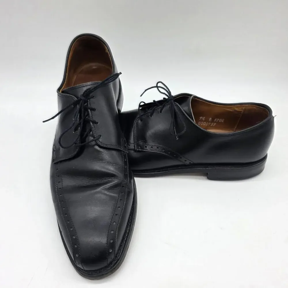 Allen Edmonds Dress Shoes Mens 9.5 B Black Leather Wendell Derby Square Toe